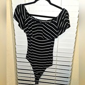 Express striped bodysuit sz M
